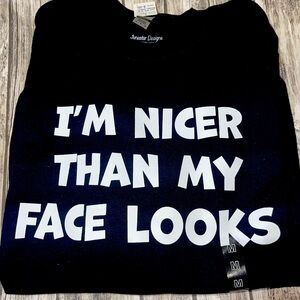 Nicer than my fave looks crewneck sweatshirt